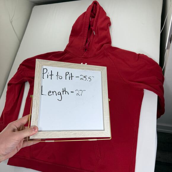 Wisconsin Badgers Hoodie Men's XL Under Armour Pullover Red College Sweatshirt - Picture 9 of 9